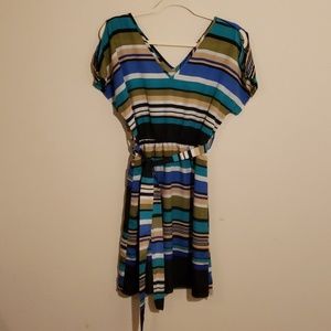 Blue Rain sz S striped dress with split sleeves